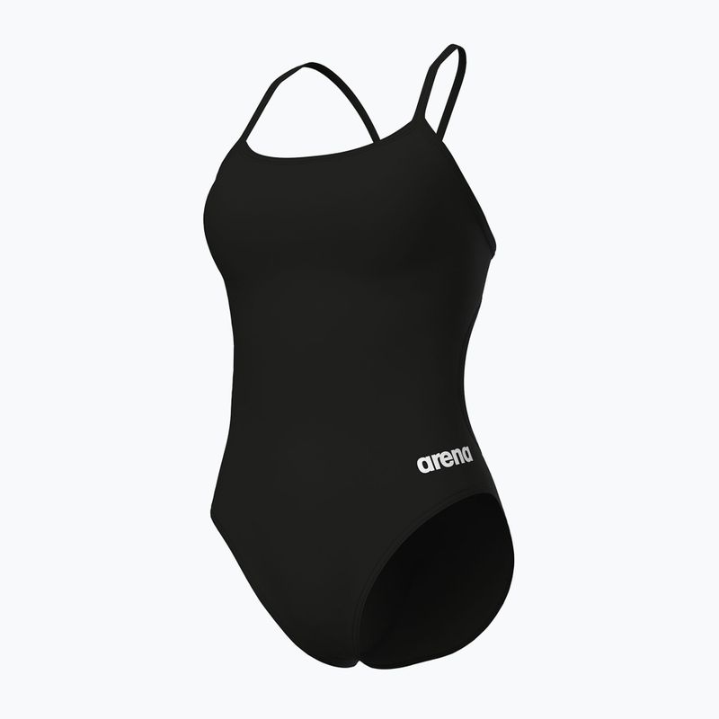 Vientisas moteriškas plaukimo kostiumas arena Lace Back Solid black/white 4