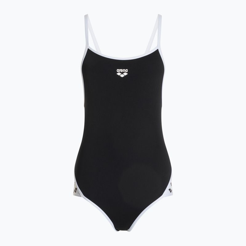 Moteriškas vientisas plaukimo kostiumas arena Icons Super Fly Back Solid black / white