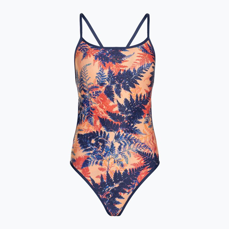 Moteriškas vientisas maudymosi kostiumėlis arena Reversible Swimsuit Challenge Back navy/multi