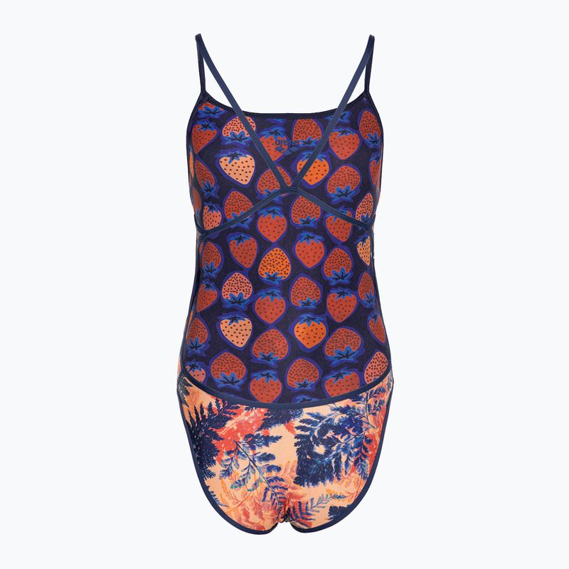 Moteriškas vientisas maudymosi kostiumėlis arena Reversible Swimsuit Challenge Back navy/multi 2