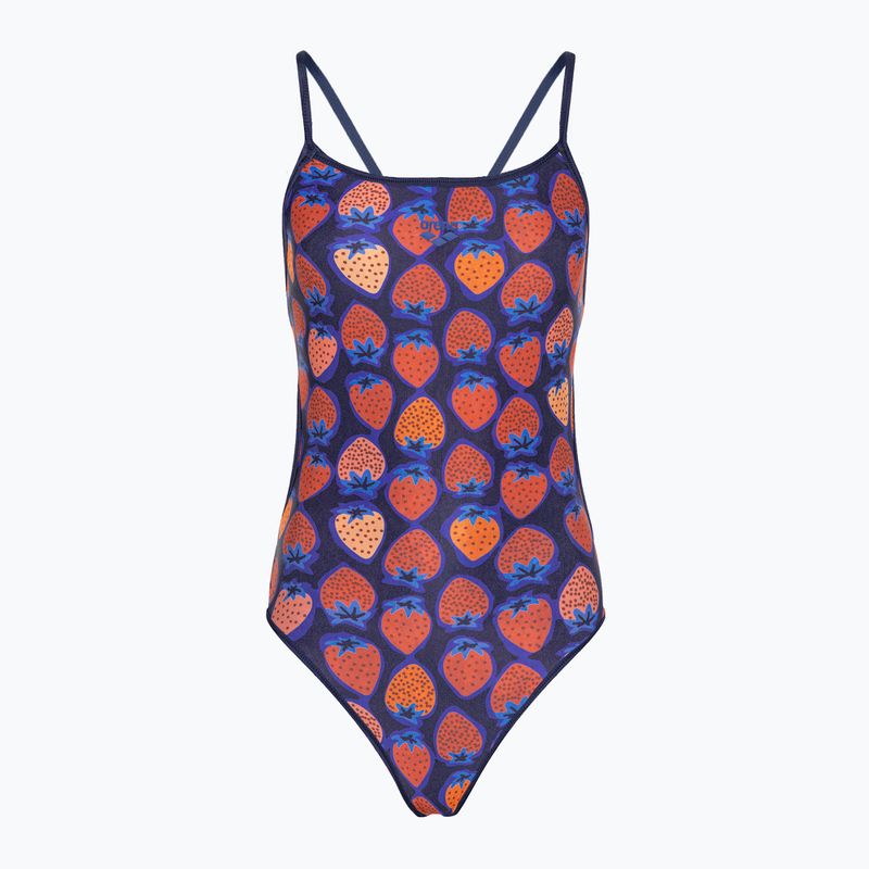 Moteriškas vientisas maudymosi kostiumėlis arena Reversible Swimsuit Challenge Back navy/multi 4