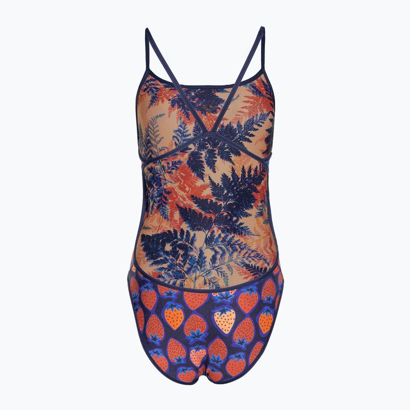 Moteriškas vientisas maudymosi kostiumėlis arena Reversible Swimsuit Challenge Back navy/multi 6