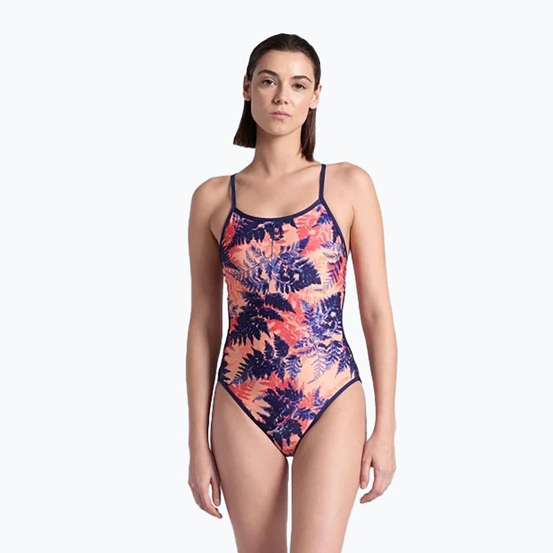 Moteriškas vientisas maudymosi kostiumėlis arena Reversible Swimsuit Challenge Back navy/multi 7