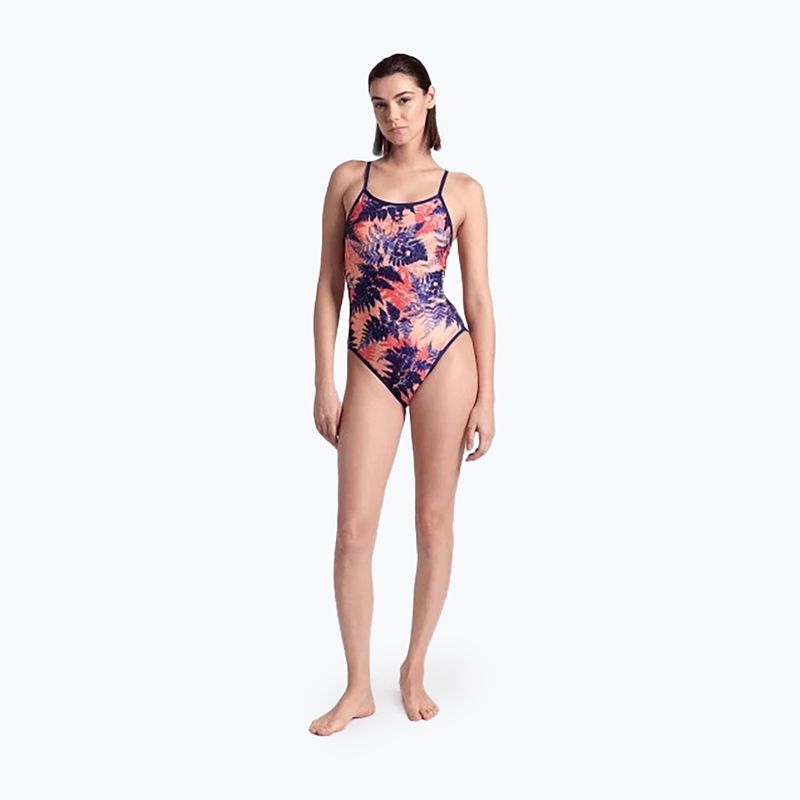 Moteriškas vientisas maudymosi kostiumėlis arena Reversible Swimsuit Challenge Back navy/multi 9