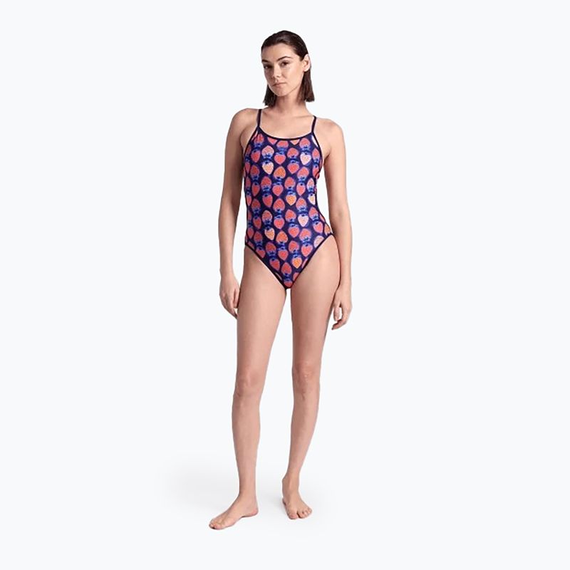 Moteriškas vientisas maudymosi kostiumėlis arena Reversible Swimsuit Challenge Back navy/multi 10