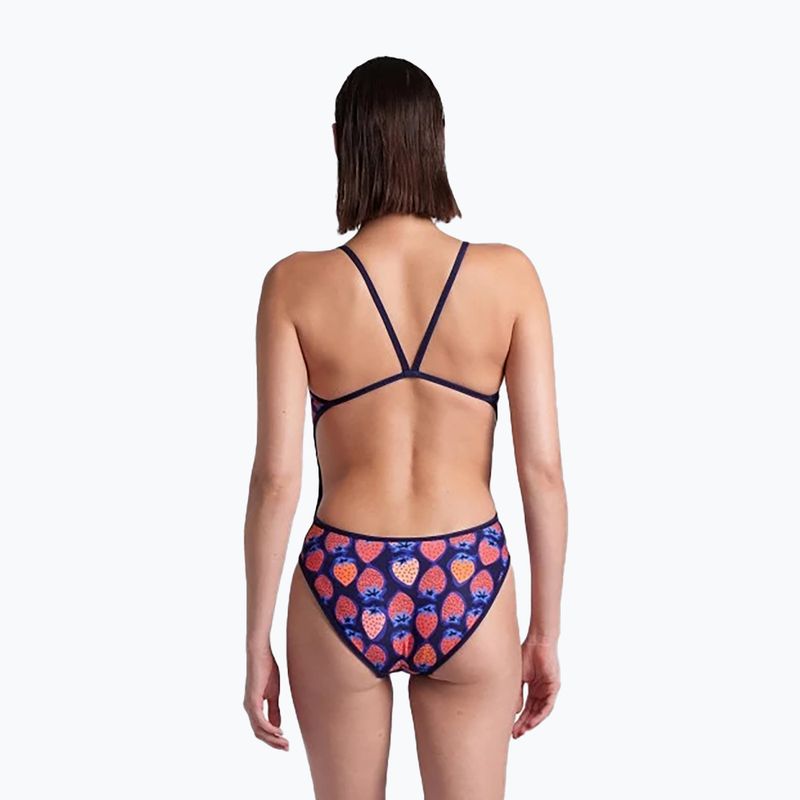 Moteriškas vientisas maudymosi kostiumėlis arena Reversible Swimsuit Challenge Back navy/multi 12
