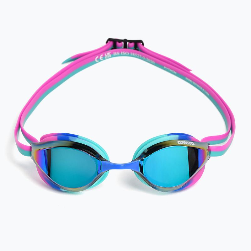 Plaukimo akiniai arena Python Mirror turquoise/water/fuchsia 4
