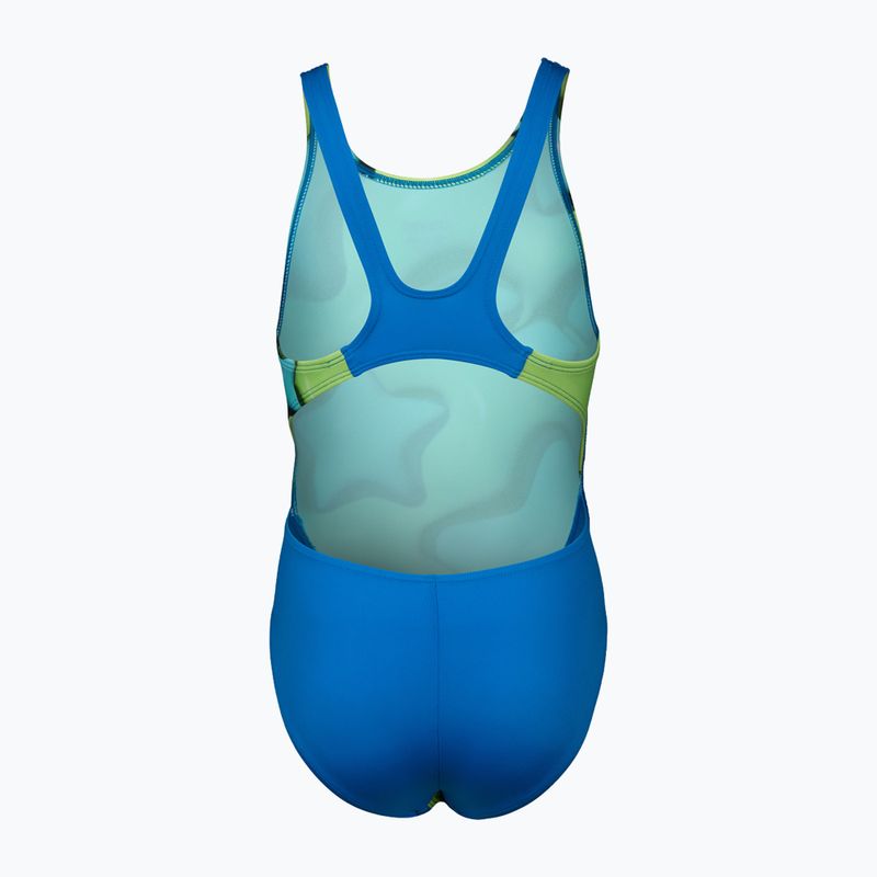 Vaikiškas vientisas plaukimo kostiumas arena Star Shaped Swim Tech L blue river/soft green/multi 2