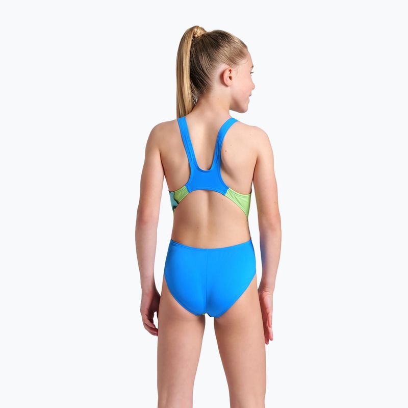 Vaikiškas vientisas plaukimo kostiumas arena Star Shaped Swim Tech L blue river/soft green/multi 7