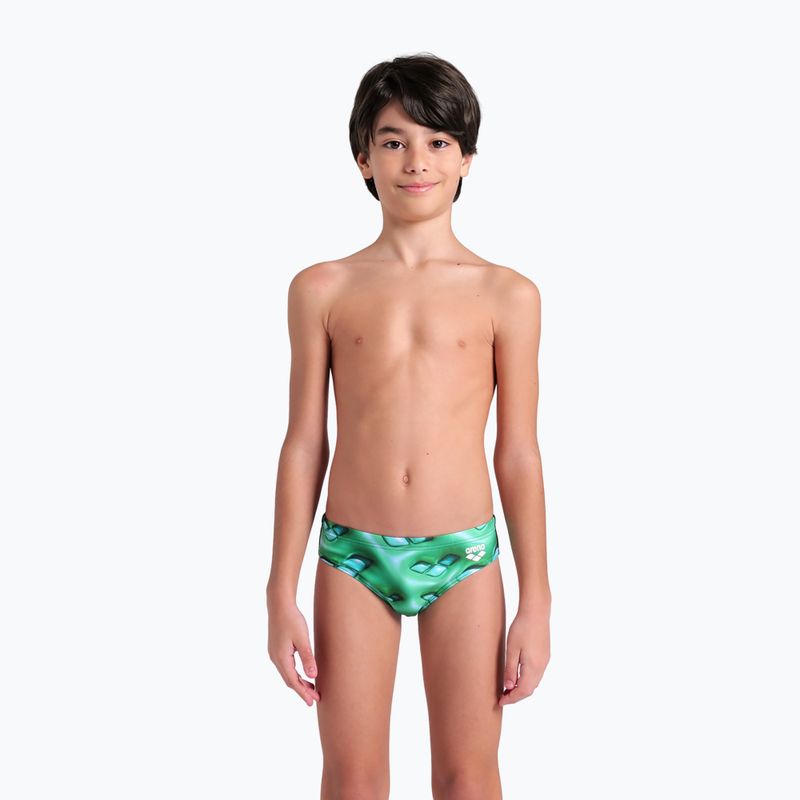 Vaikiškos plaukimo glaudės arena Foam Swim Briefs black/soft green multi 5
