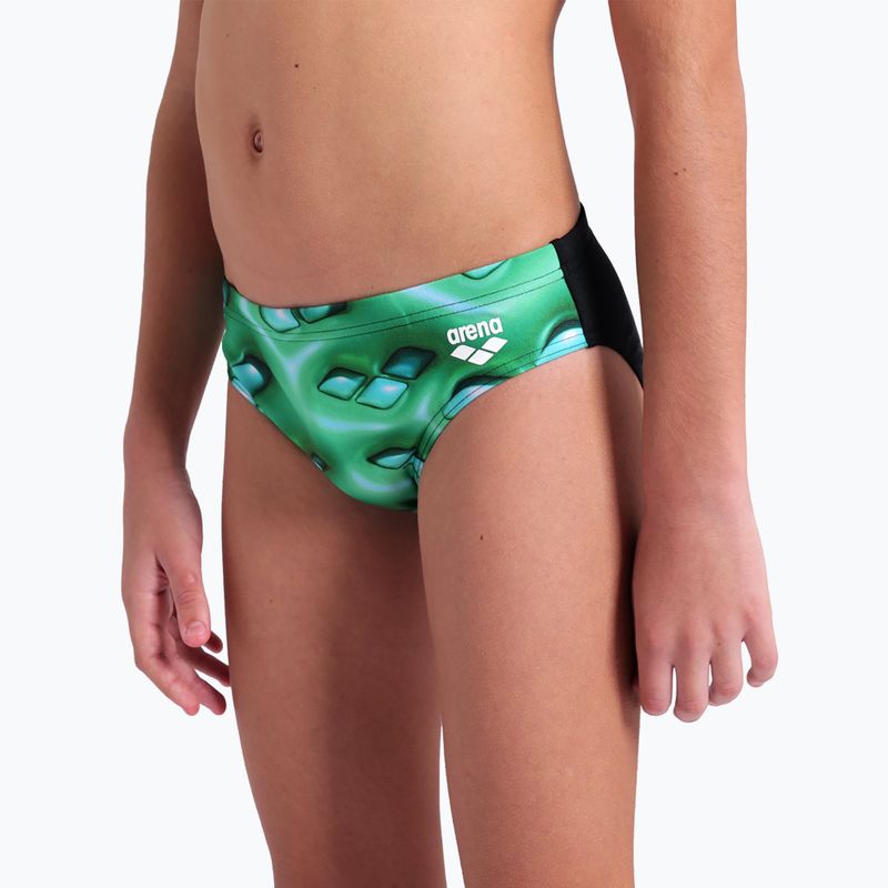 Vaikiškos plaukimo glaudės arena Foam Swim Briefs black/soft green multi 8