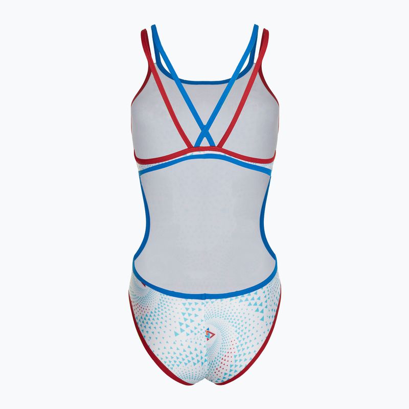 Moteriškas vientisas maudymosi kostiumėlis arena One Fireflow Double Cross red/blue river/white multi 2