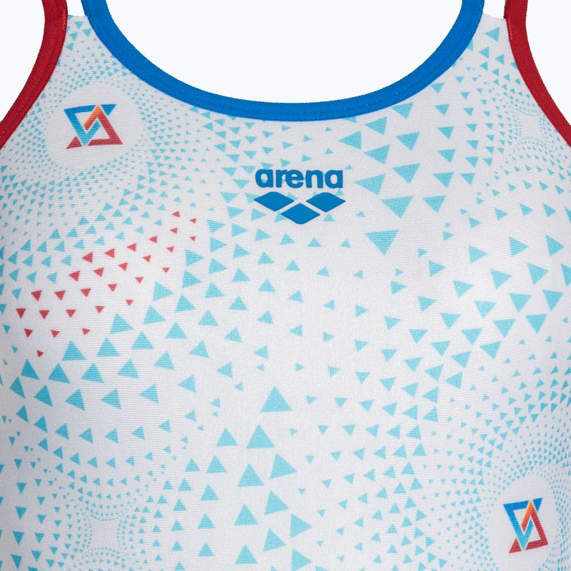 Moteriškas vientisas maudymosi kostiumėlis arena One Fireflow Double Cross red/blue river/white multi 3