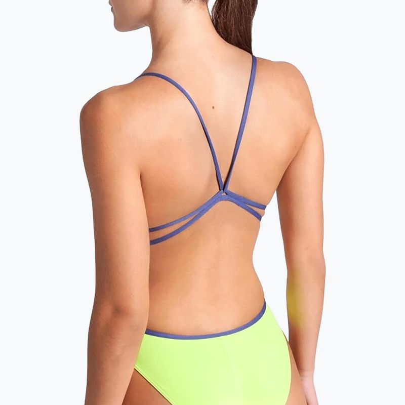 Vientisas moteriškas plaukimo kostiumas arena Lace Back Solid artic lime/future dusk 5