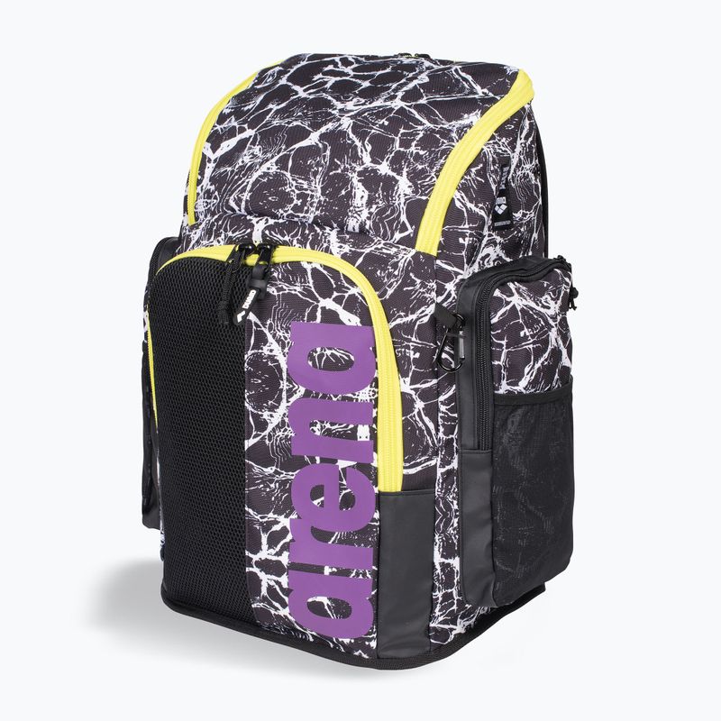Arena Spiky III 45 l Allover juoda/balta plaukimo kuprinė 2