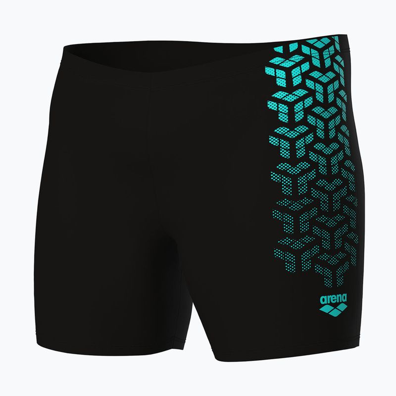 Vyriškos plaukimo trumpikės arena Kikko V Swim Mid Jammer Graphic black/water 4