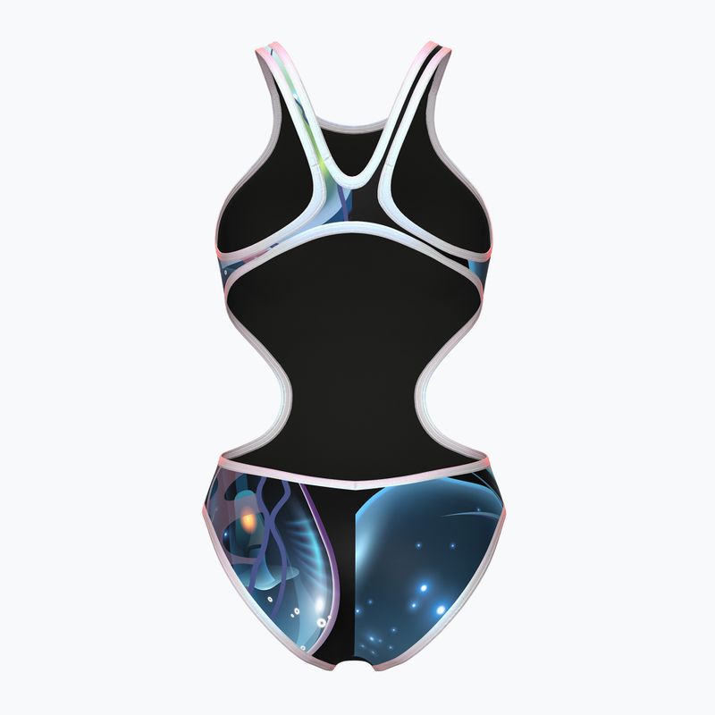 Moteriškas vientisas maudymosi kostiumėlis arena One Print Tech Back black multi/white 2