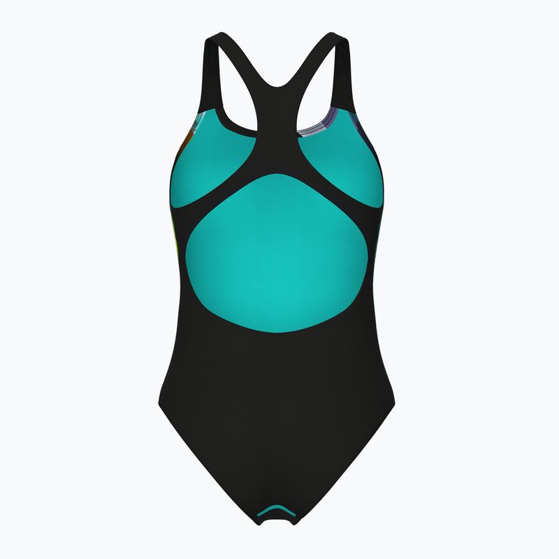 Moteriškas vientisas maudymosi kostiumėlis arena Water Fluids Swim Pro Back black multi/black 2