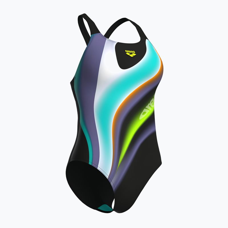 Moteriškas vientisas maudymosi kostiumėlis arena Water Fluids Swim Pro Back black multi/black 3