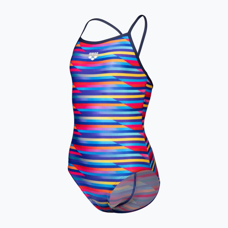 Vaikiškas vientisas maudymosi kostiumėlis arena Racing Stripe Lightdrop Back multi/navy/navy 3