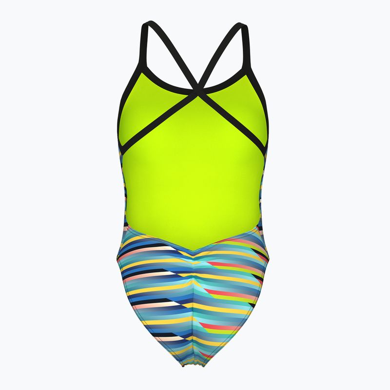 Moteriškas vientisas maudymosi kostiumėlis arena Racing Stripe Xcriss Cross black multi/black 2