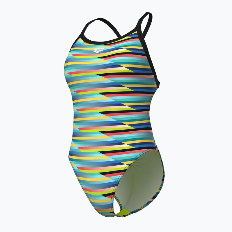 Moteriškas vientisas maudymosi kostiumėlis arena Racing Stripe Xcriss Cross black multi/black 4