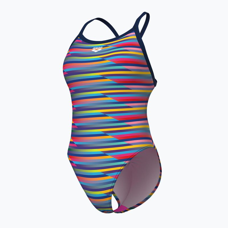 Moteriškas vientisas maudymosi kostiumėlis arena Racing Stripe Xcriss Cross navy multi/navy 4