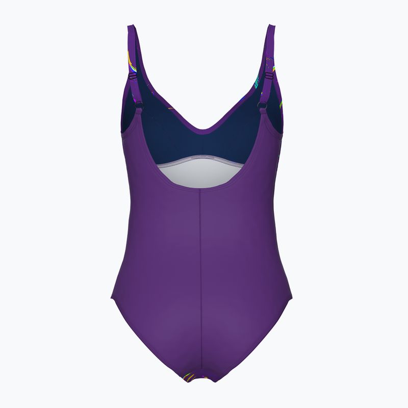 Moteriškas vientisas maudymosi kostiumėlis arena Abyss U Back multi plum/plum 2
