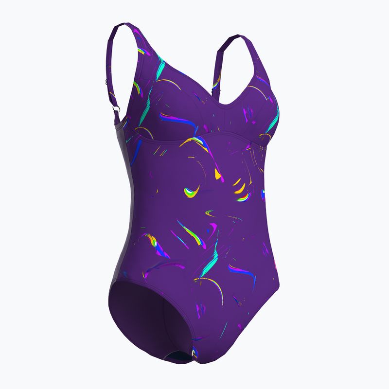 Moteriškas vientisas maudymosi kostiumėlis arena Abyss U Back multi plum/plum 3