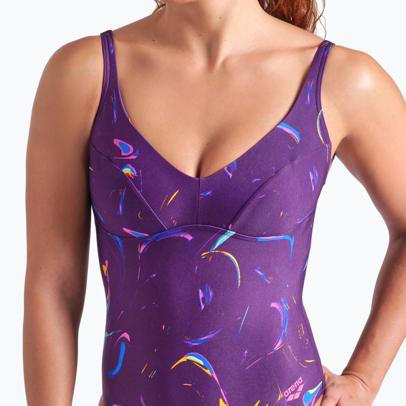 Moteriškas vientisas maudymosi kostiumėlis arena Abyss U Back multi plum/plum 8