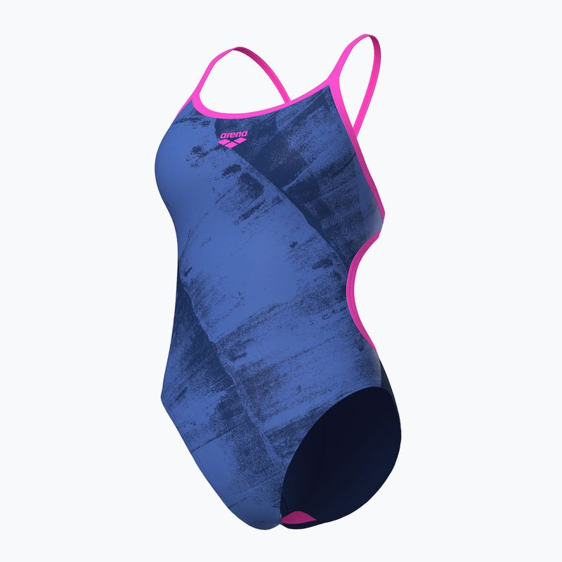 Moteriškas vientisas maudymosi kostiumėlis arena Arch Lace Back multi blue/navy/shocking pink 4