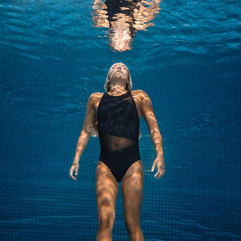 Moteriškas vientisas maudymosi kostiumėlis arena Mesh Angle Vent Back B black 5