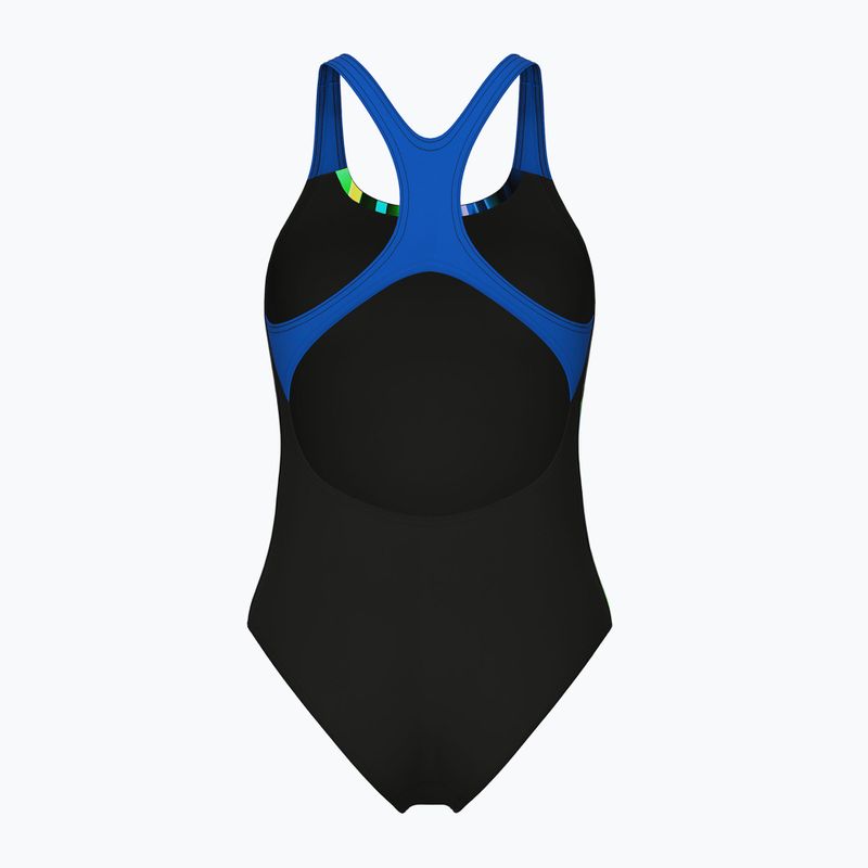 Moteriškas vientisas maudymosi kostiumėlis arena Bloom Swim Pro Back Lb multi black/black/blue china 2