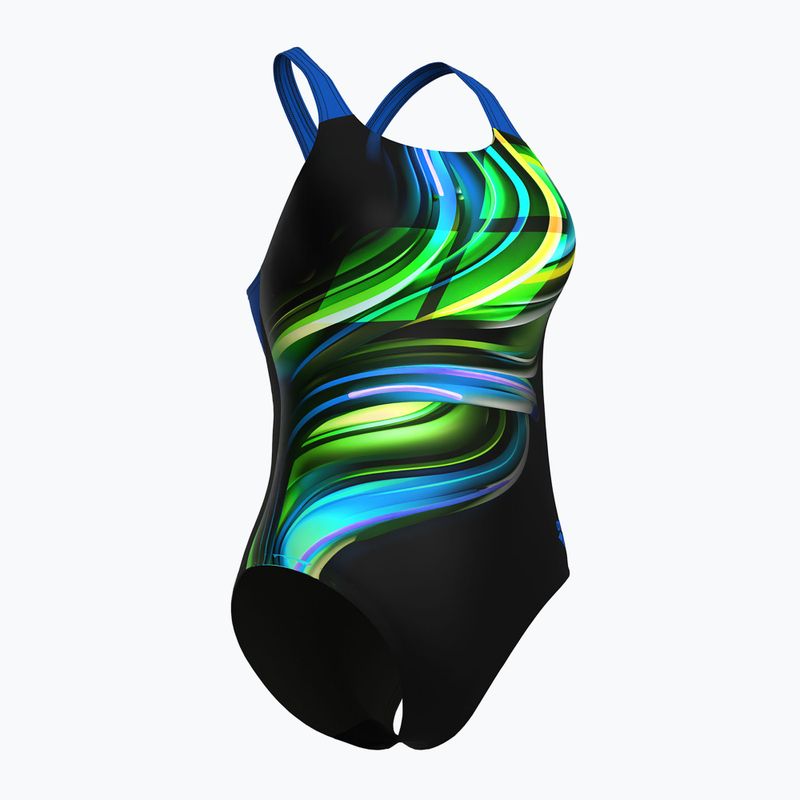 Moteriškas vientisas maudymosi kostiumėlis arena Bloom Swim Pro Back Lb multi black/black/blue china 3