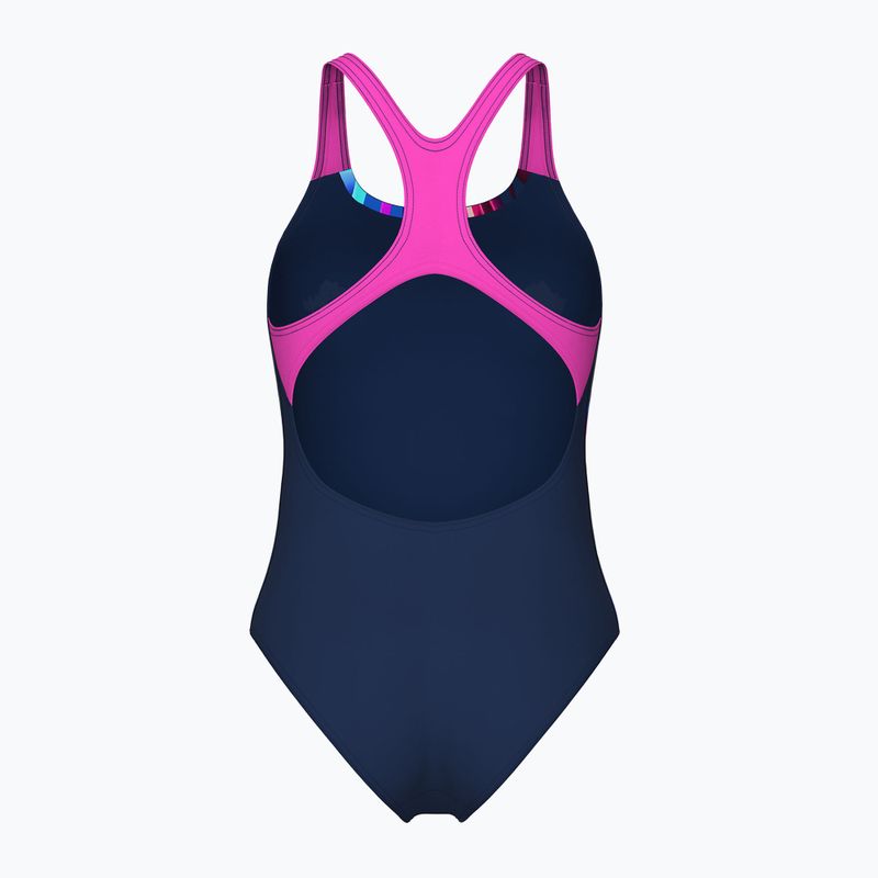Moteriškas vientisas maudymosi kostiumėlis arena Bloom Swim Pro Back Lb multi navy/navy/shocking pink 2