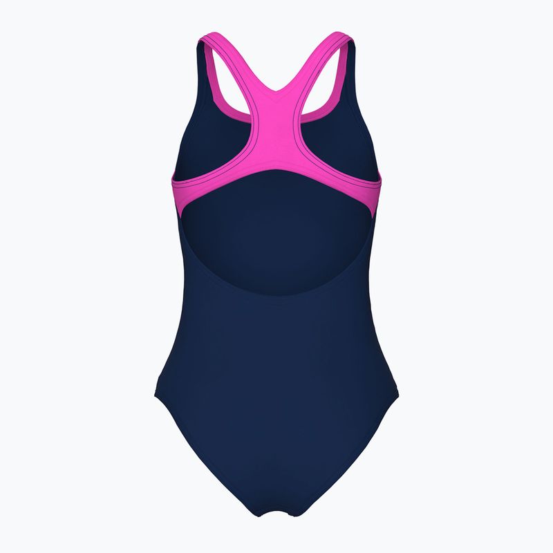 Moteriškas vientisas maudymosi kostiumėlis arena Logo Swim Pro navy/shocking pink 2
