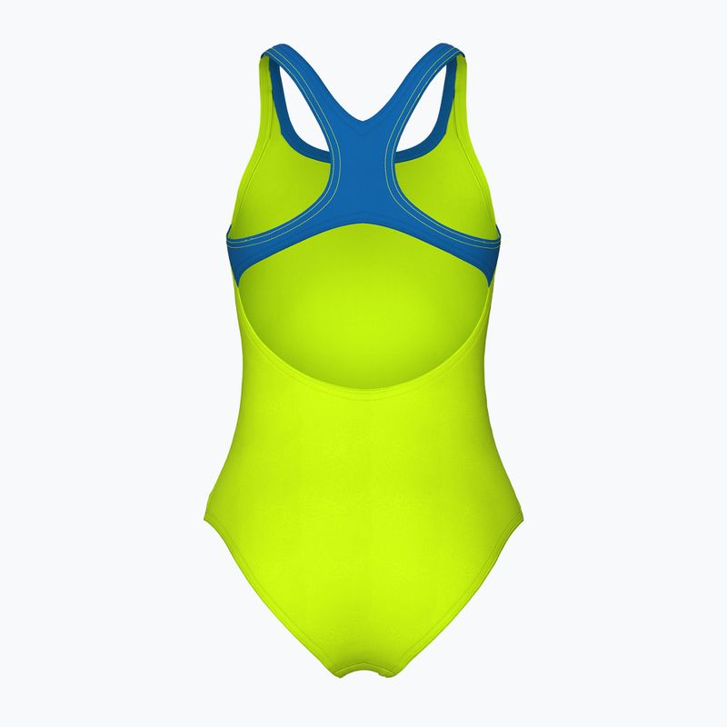 Moteriškas vientisas maudymosi kostiumėlis arena Logo Swim Pro artic lime/blue china 2