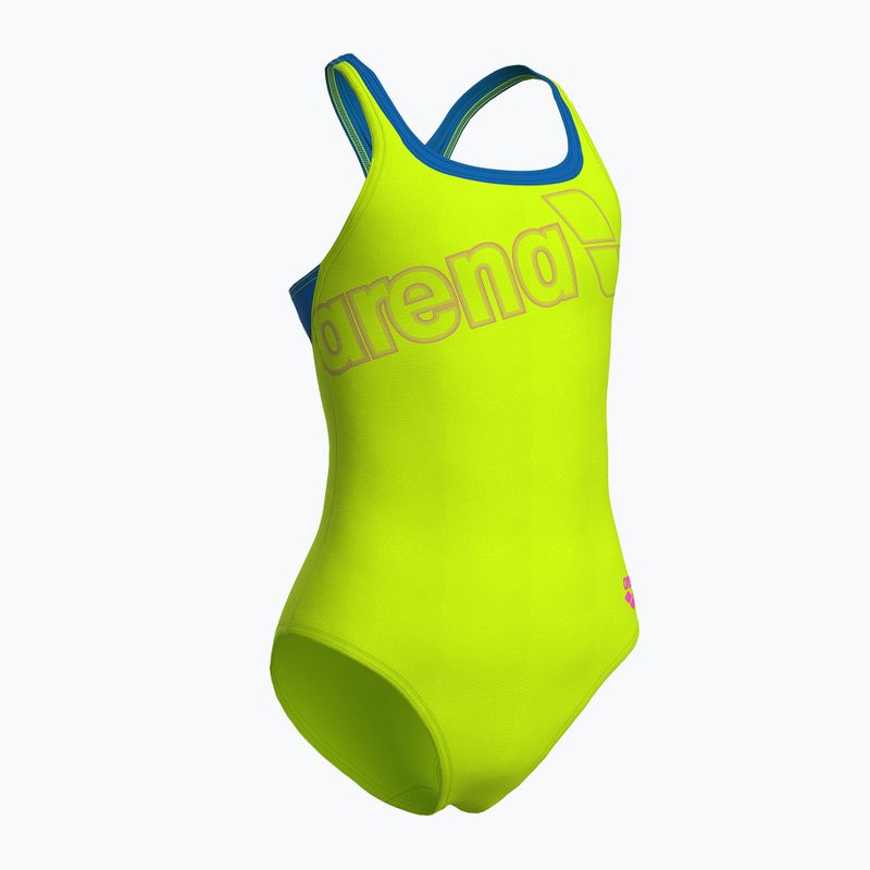 Moteriškas vientisas maudymosi kostiumėlis arena Logo Swim Pro artic lime/blue china 3
