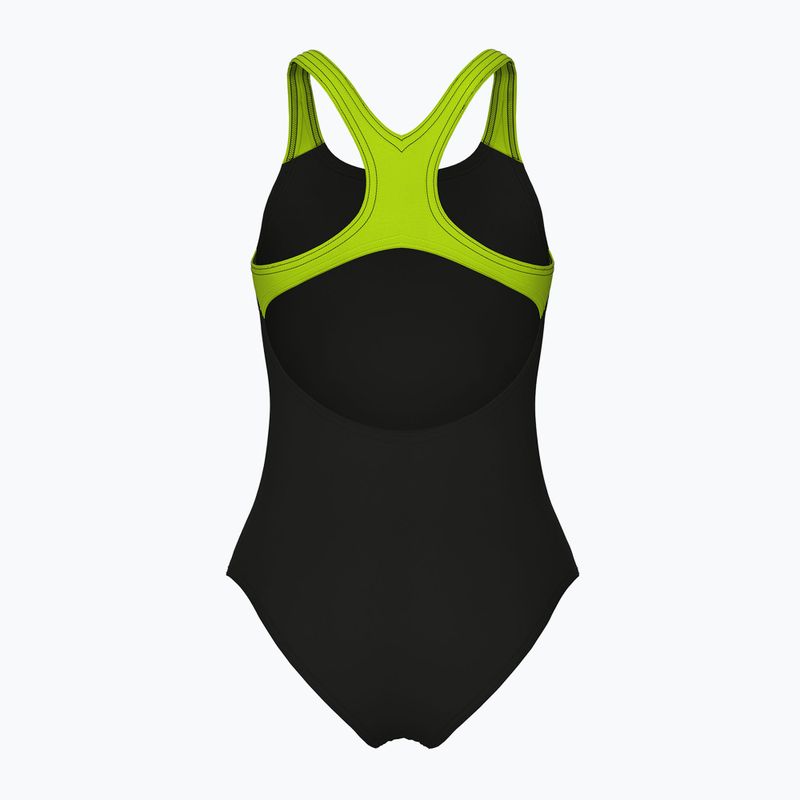 Vaikiškas vientisas maudymosi kostiumėlis arena Sound Track Swim Pro Back black/artic lime 2