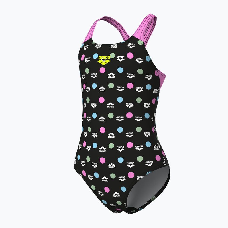 Vaikiškas vientisas maudymosi kostiumėlis arena Multiple Dot Swim Pro Back multi black/orchid 4
