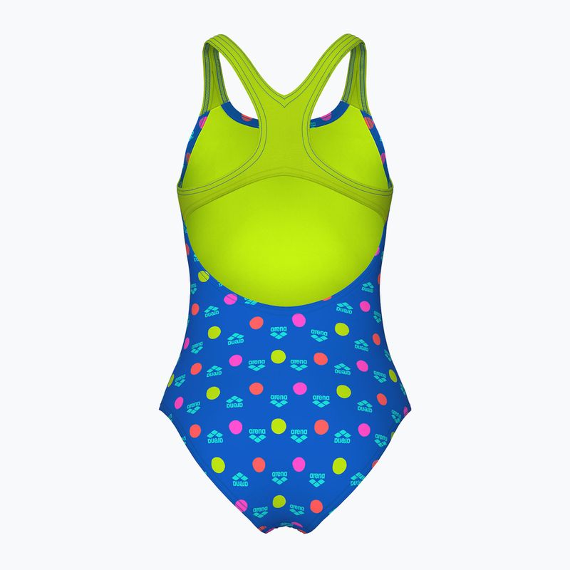 Vaikiškas vientisas maudymosi kostiumėlis arena Multiple Dot Swim Pro Back multi blue/artic lime 2