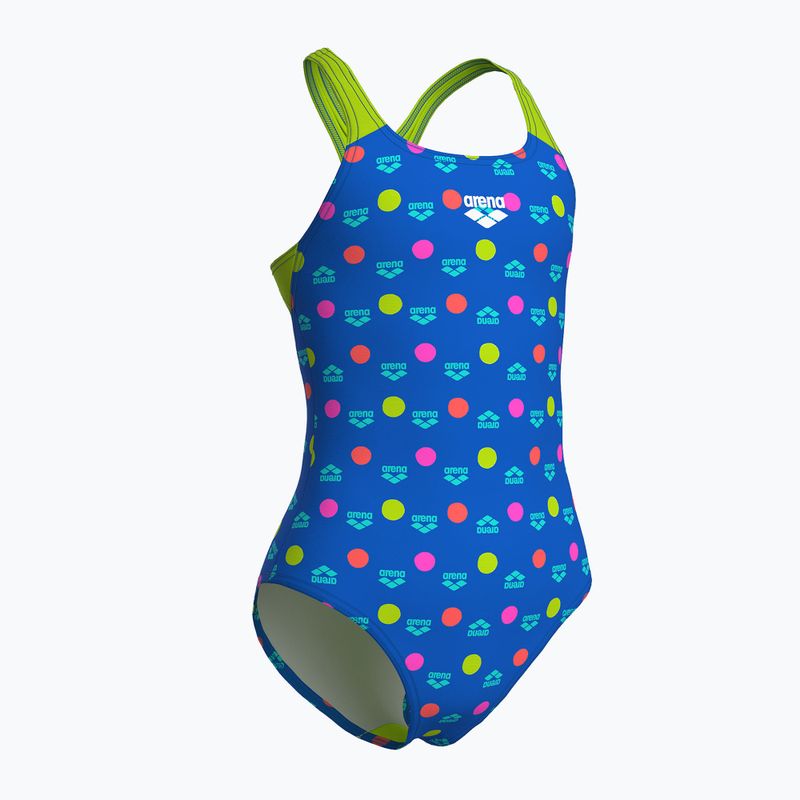 Vaikiškas vientisas maudymosi kostiumėlis arena Multiple Dot Swim Pro Back multi blue/artic lime 3