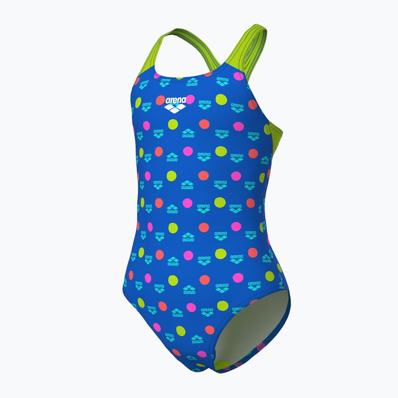 Vaikiškas vientisas maudymosi kostiumėlis arena Multiple Dot Swim Pro Back multi blue/artic lime 4