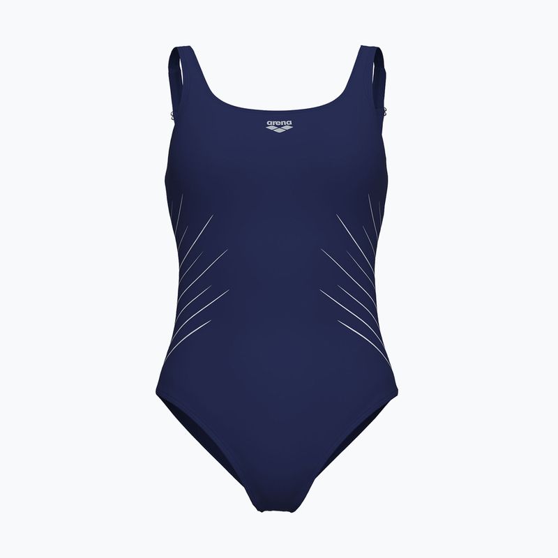 Moteriškas vientisas maudymosi kostiumėlis arena Isa Squared Back navy/ice