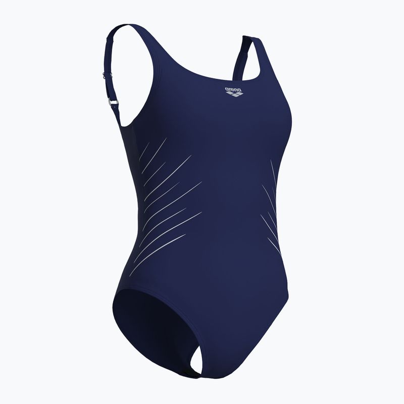 Moteriškas vientisas maudymosi kostiumėlis arena Isa Squared Back navy/ice 3