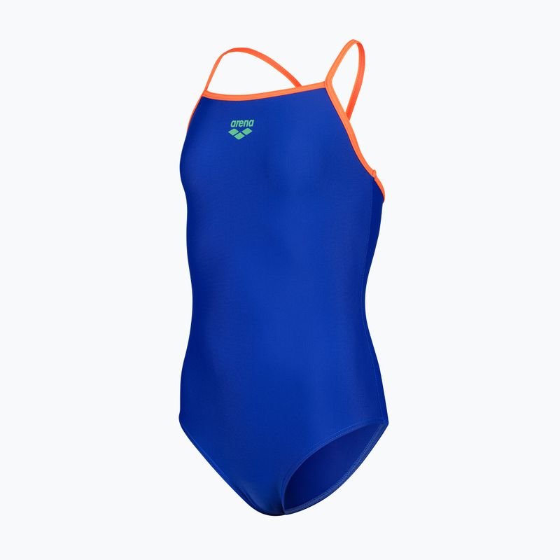 Vaikiškas vientisas maudymosi kostiumėlis arena Light Drop Solid neon blue/team orange/team orange 3