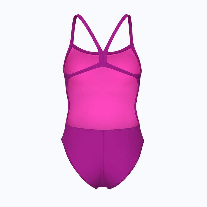 Moteriškas vientisas maudymosi kostiumėlis Arena Team Swimsuit Challenge Solid very fuchsia/team green 2