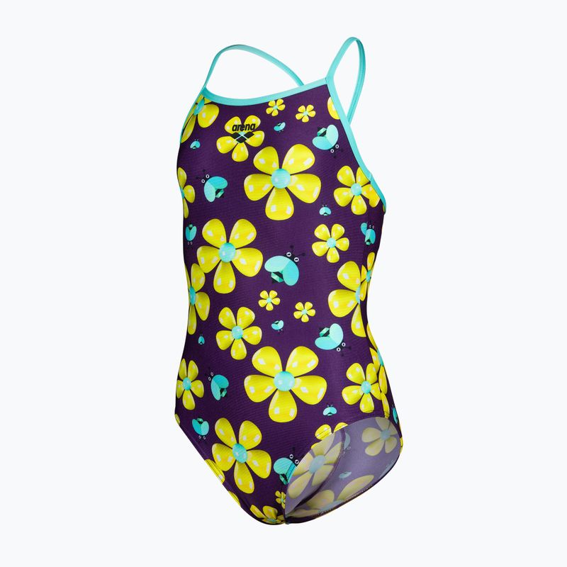 Vaikiškas vientisas maudymosi kostiumėlis arena Spring Lightdrop Back plum multi/water 3