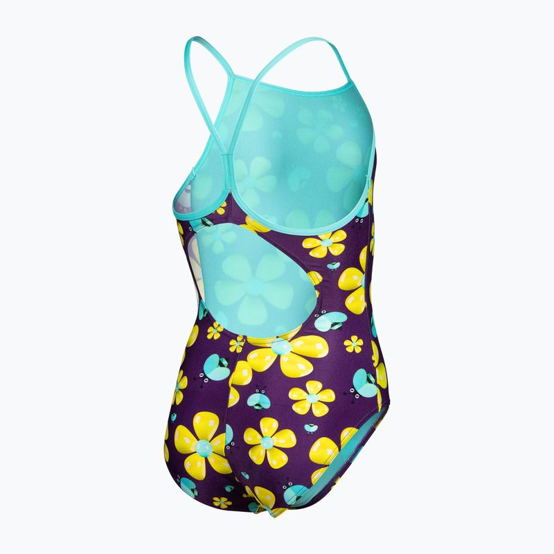 Vaikiškas vientisas maudymosi kostiumėlis arena Spring Lightdrop Back plum multi/water 4