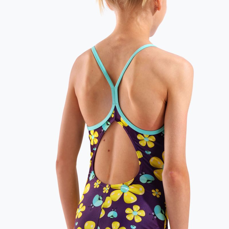 Vaikiškas vientisas maudymosi kostiumėlis arena Spring Lightdrop Back plum multi/water 9